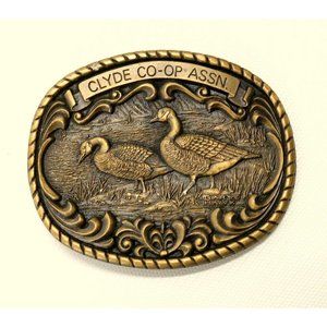 Clyde Oklahoma Belt Buckle 1990 Co Op Gary Hawk